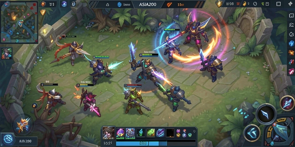Tampilan gameplay epik dalam pertandingan ASIA200 yang mendebarkan.