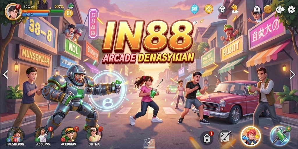 Tampilan seru gameplay IN88 dengan tantangan Arcade.