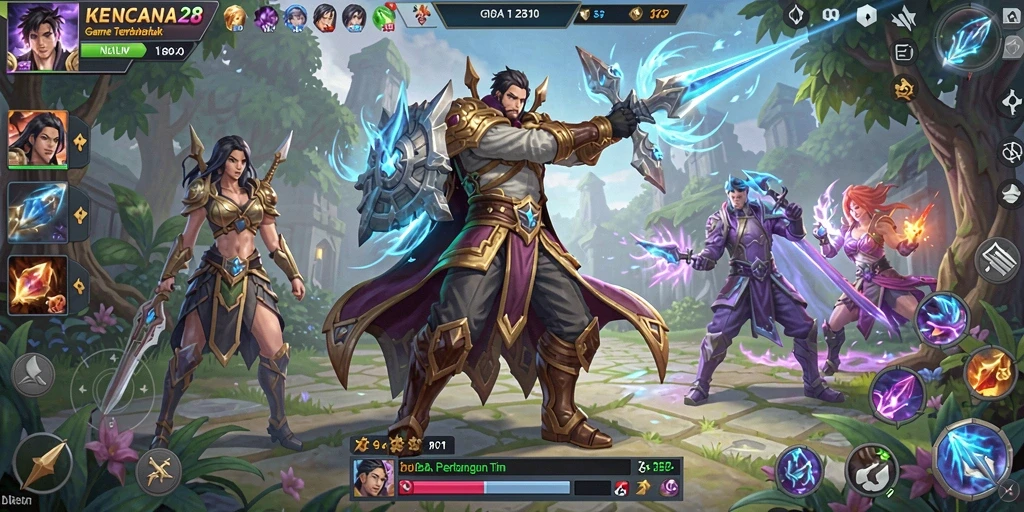 Tampilan gameplay seru KENCANA28 dengan pertempuran strategis.