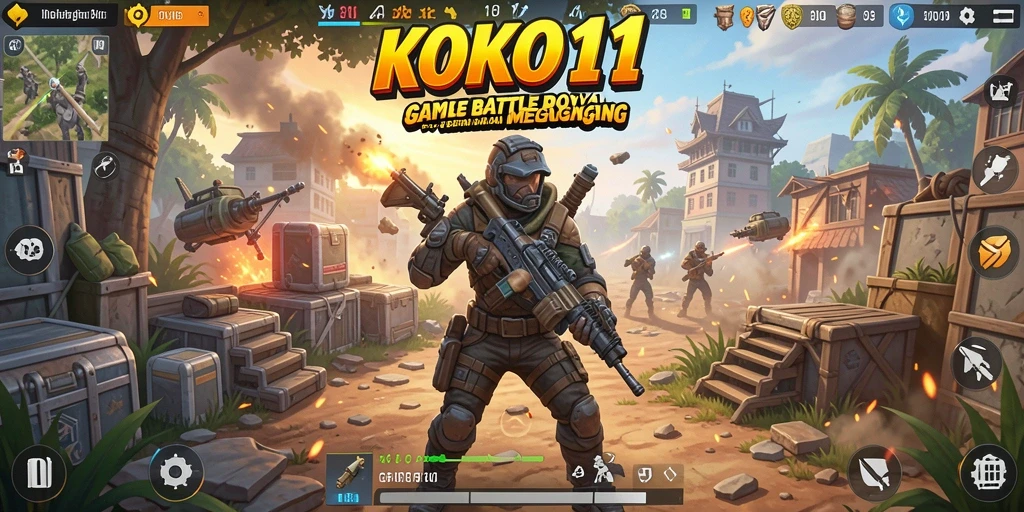 Tampilan seru gameplay KOKO11 dengan aksi Battle Royale yang intens.