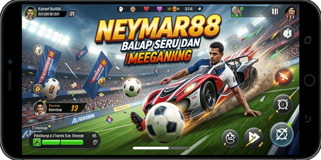 Tampilan gameplay NEYMAR88 yang seru dan menegangkan di trek balap.