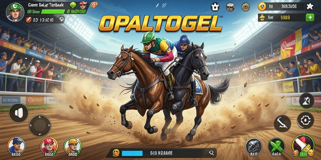 Tampilan gameplay menegangkan dari OPALTOGEL di trek balap.