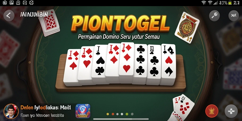 Screenshot PIONTOGEL menampilkan aksi gameplay domino yang seru.