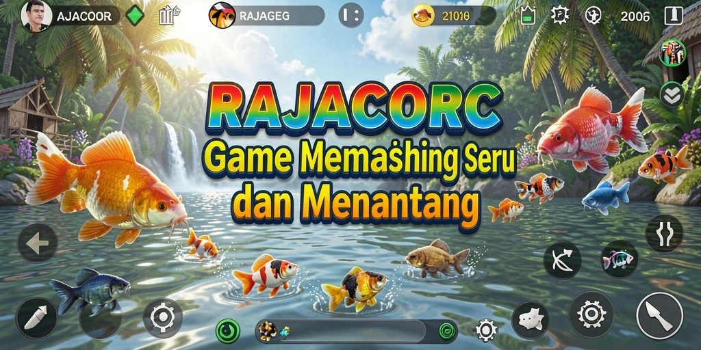 Screenshot gameplay RAJACORC menampilkan keseruan memancing yang mengasyikkan.