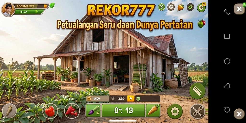 Gameplay seru saat mengelola ladang dalam REKOR777.