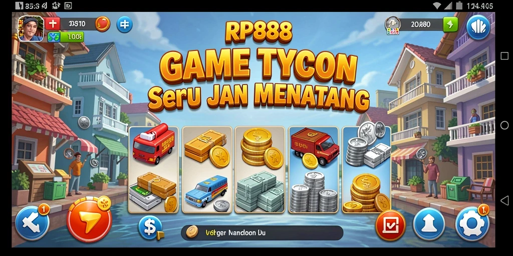 Tampilan screenshot menunjukkan pengalaman gameplay Tycoon yang menarik.