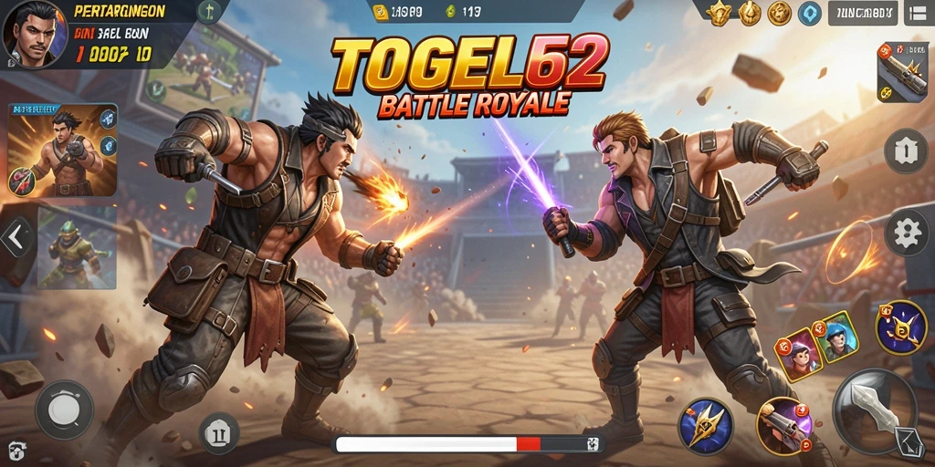 Screenshot gameplay TOGEL62 yang menunjukkan aksi Battle Royale yang mendebarkan.
