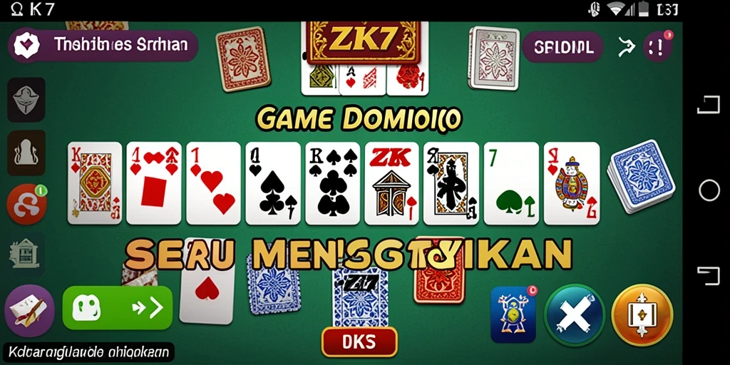 Screenshot gameplay ZK7 menampilkan aksi seru di meja domino.